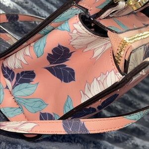 Steve Madden Coral and Mint Floral Tote